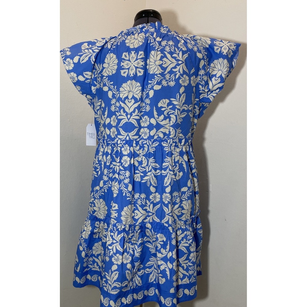 Eurosummer Coastal Blue Floral Dress XL 16-18 Resortwear Vacationwear - Picture 5 of 14
